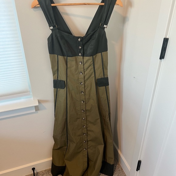 Anthropologie Strapless Dress in Dark Green and Olive - Picture 5 of 8